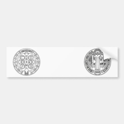 Saint Benedict Cross Medal both sides Bumper Sticker