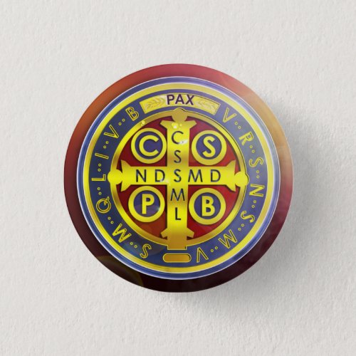 Saint Benedict Medal Button