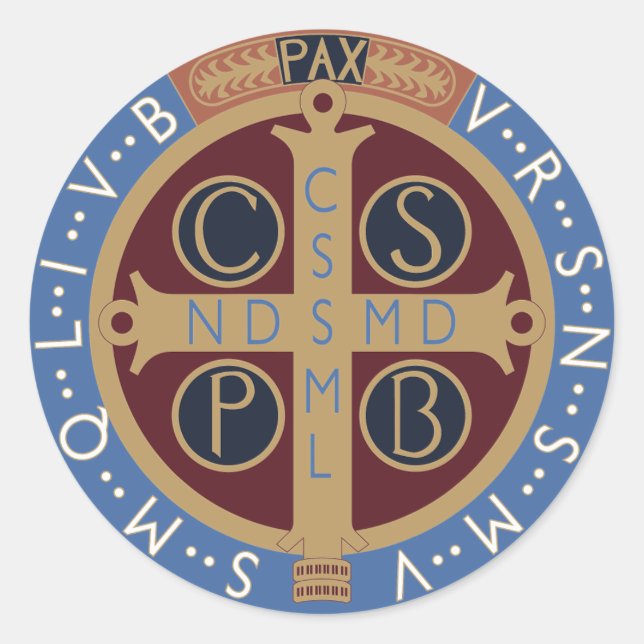 Saint Benedict Medal Classic Round Sticker (Front)