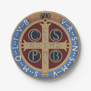 Saint Benedict Medal Paper Plates