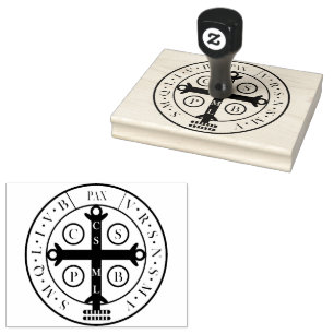 Saint Benedict Medal Rubber Stamp