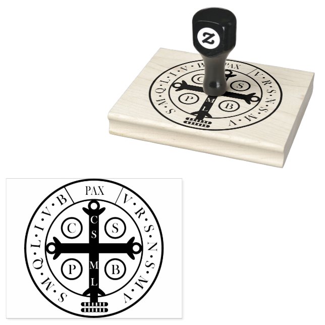 Saint Benedict Medal  Rubber Stamp (Stamped)
