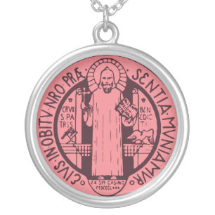 Saint Benedict Medal Silver Plated Necklace
