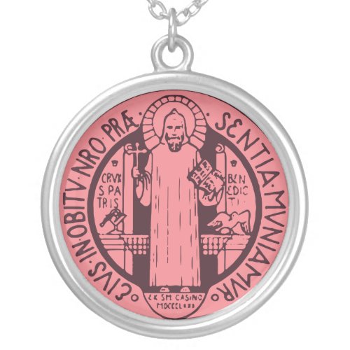 Saint Benedict Medal Silver Plated Necklace