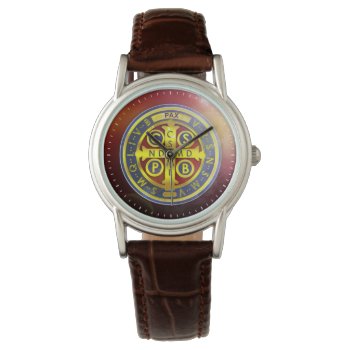 Saint Benedict Medal Watch by ICIDEM at Zazzle