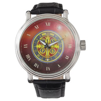 Saint Benedict Medal Watch by ICIDEM at Zazzle