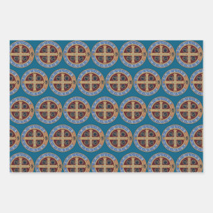 Saint Benedict Medal Wrapping Paper Sheets