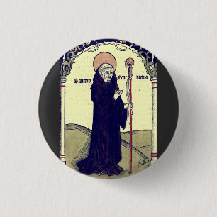 Saint Benedict of Nursia Abbot of Monte Cassino Button