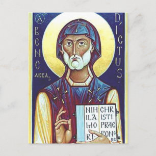 Saint Benedict of Nursia  Christian Monk Postcard