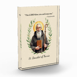 Saint Benedict of Nursia God's Peace and Blessings Acrylic Award