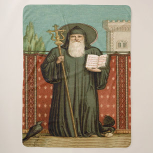 Saint Benedict of Nursia Sherpa Blanket