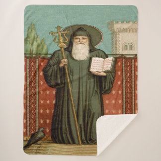Saint Benedict of Nursia Sherpa Blanket