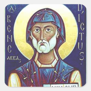 Saint Benedict of Nursia Square Sticker