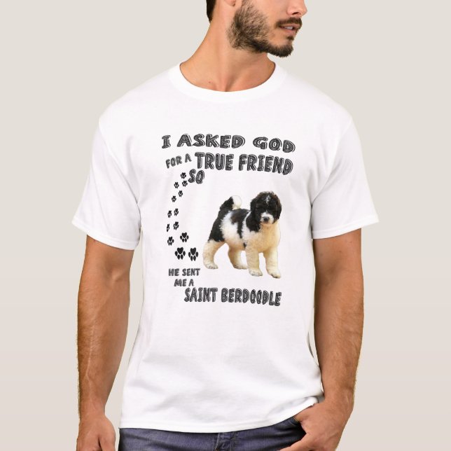 Saint Berdoodle Quote Mom Dad Costume, Cute St Ber T-Shirt (Front)