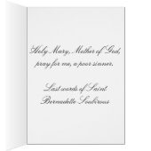 Saint Bernadette Of Lourdes Cards (Inside (Right))