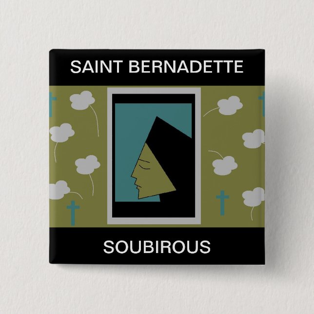 SAINT BERNADETTE SOUBIROUS BUTTON (Front)