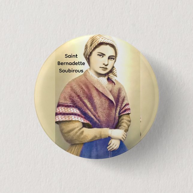Saint Bernadette Soubirous Button (Front)