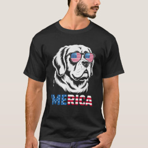 Saint Bernard 4th Of July Merica Dog Saint Bernard T-Shirt