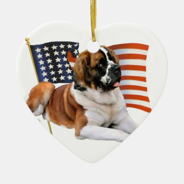 Saint Bernard All American Ceramic Ornament (Front)