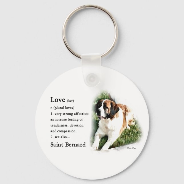 Saint Bernard Art Gifts Keychain (Front)
