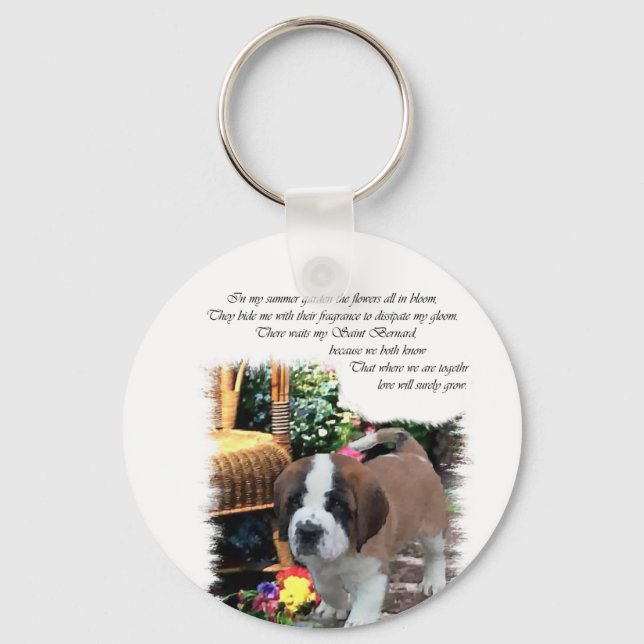 Saint Bernard Art Gifts Keychain (Front)