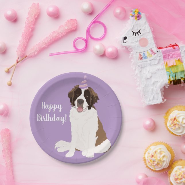 Saint Bernard Birthday Paper Plate (Party)