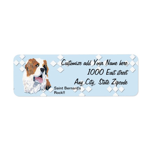 Saint Bernard - Blue w/ White Diamond Design Label (Front)