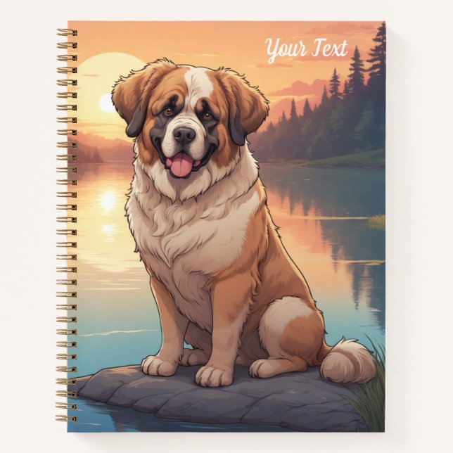 Saint Bernard by Lake Notebook (Front)