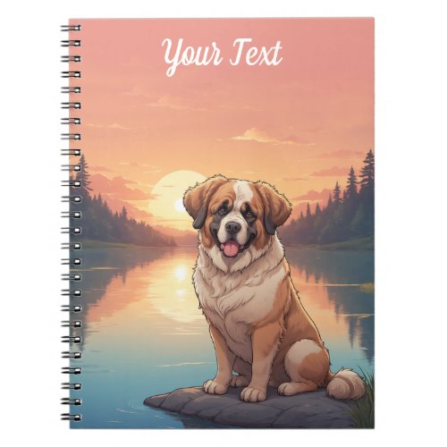 Saint Bernard by Lake Notebook