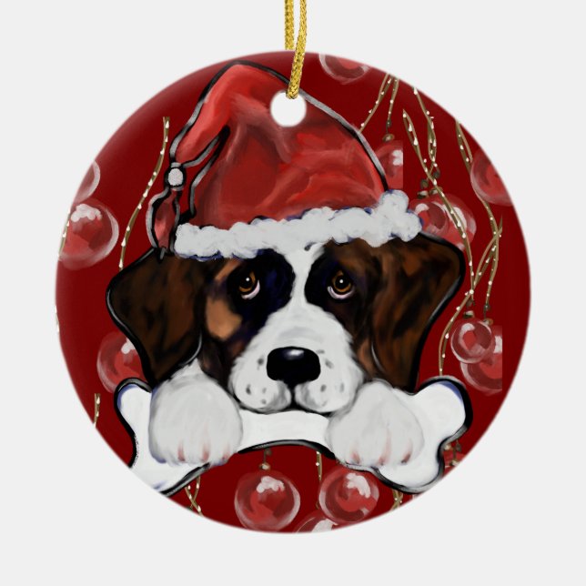 Saint Bernard  Ceramic Ornament (Front)