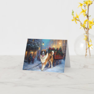 Saint Bernard Christmas Festive Season  Card