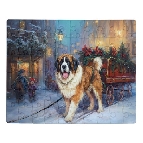 Saint Bernard Christmas Festive Season  Jigsaw Puzzle