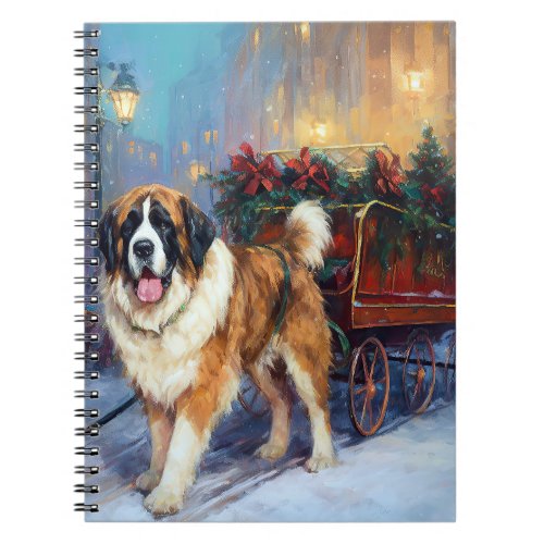 Saint Bernard Christmas Festive Season  Notebook