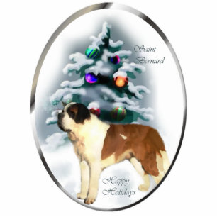 Saint Bernard Christmas Gifts Ornament
