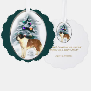Saint Bernard Christmas Gifts Ornament Card
