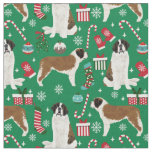 Saint Bernard christmas holiday Fabric