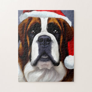 Saint Bernard Christmas Jigsaw Puzzle