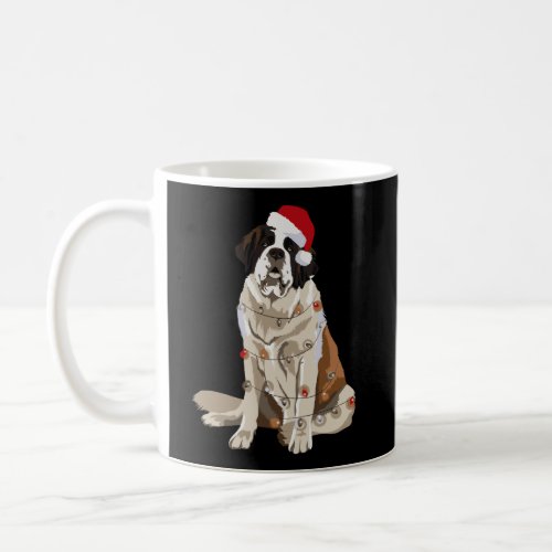 Saint Bernard Christmas Lights Xmas Dog Lover Sant Coffee Mug