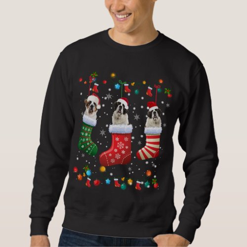 Saint Bernard Christmas Socks Funny Pajama Xmas Do Sweatshirt