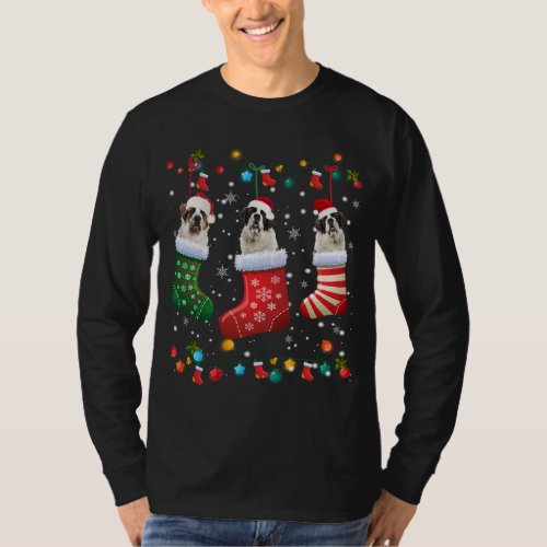 Saint Bernard Christmas Socks Funny Pajama Xmas Do T_Shirt
