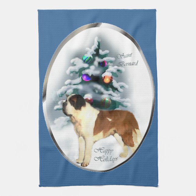 Saint Bernard Christmas Towel (Vertical)