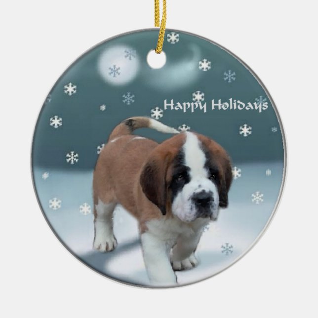Saint Bernard Christmas Tree Ornaments (Front)