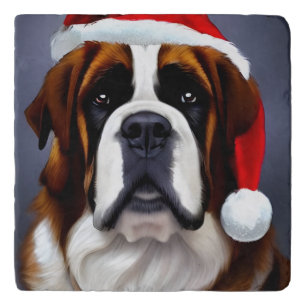 Saint Bernard Christmas Trivet