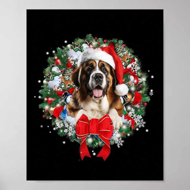 Saint Bernard Christmas Wreath Decoration Xmas Paj (Front)