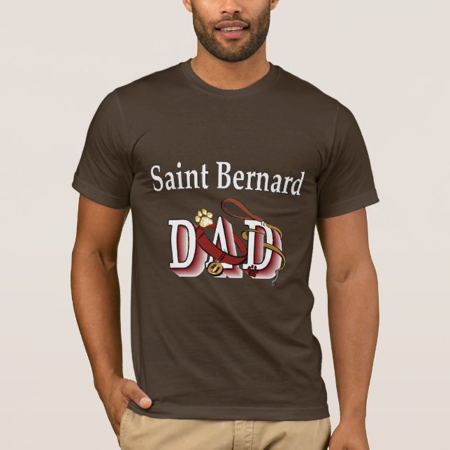 Saint Bernard Dad Gifts T-Shirt (Front)