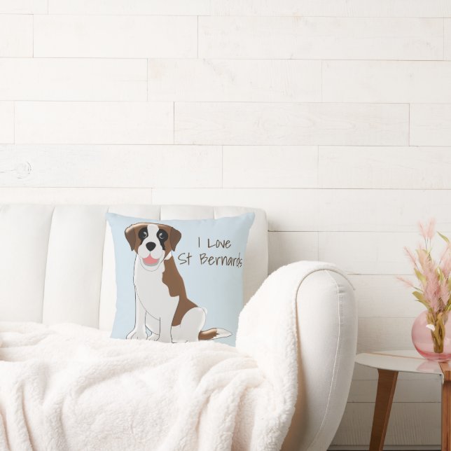 Saint Bernard Design Personalised Throw Pillow (Couch)