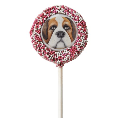 Saint Bernard Dog 3D Inspired Chocolate Covered Oreo Pop