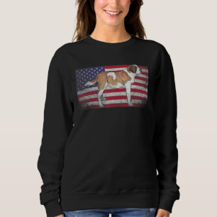 Saint Bernard Dog 4th of July American Flag Americ Sweatshirt