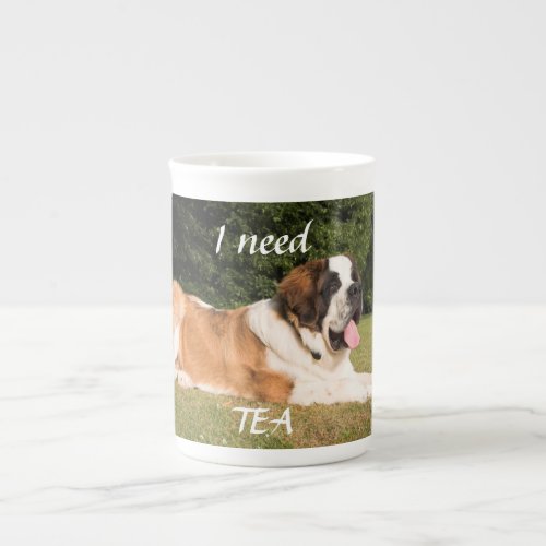 Saint Bernard dog beautiful photo bone china mug