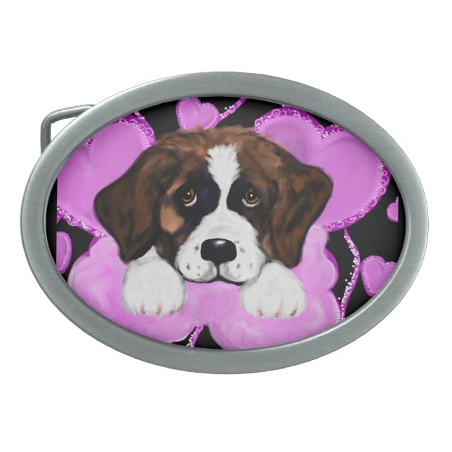 SAINT BERNARD DOG  BELT BUCKLE (Front)